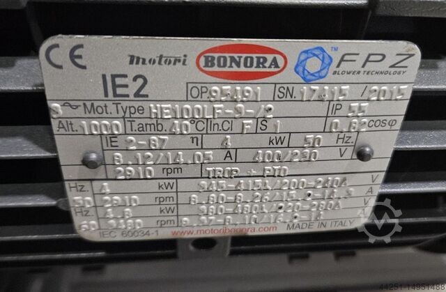 Seitenkanalverdichter Vakuumpumpe 4 kW FPZ K08 MS MOR