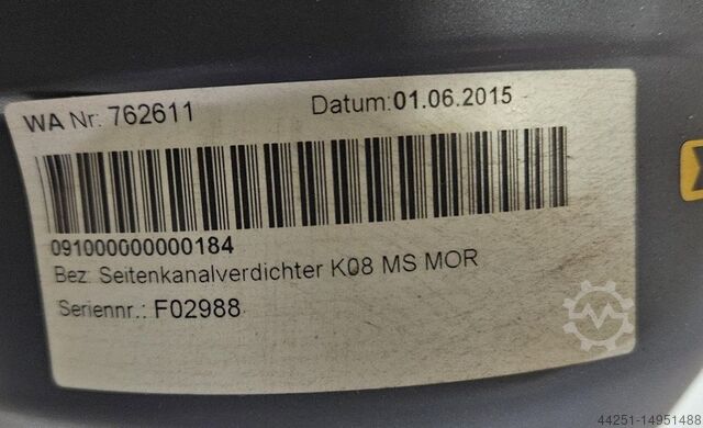 Seitenkanalverdichter Vakuumpumpe 4 kW FPZ K08 MS MOR
