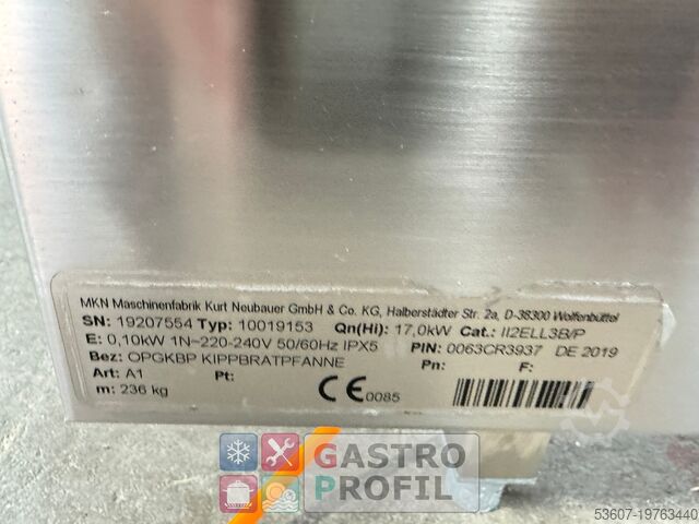 Tilting frying pan MKN Optima 850 Gas 3/1 GN