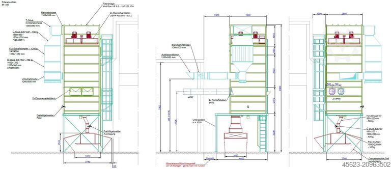 Extraction filter system with rotary valve Höcker Polytechnik MultiStar VR 6.6