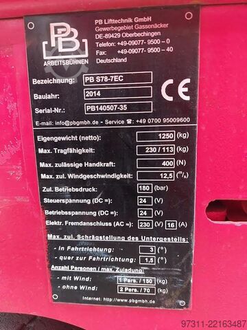 Scissor lift PB S78-7EC