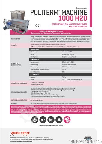 Screed pump EDILTECO POLITERM MACHINE 1000
