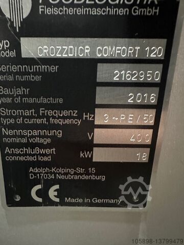 Dicing machine set up for cheese Foodlogistik Crozzdicr Comfort 120