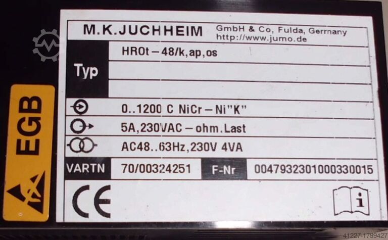 Temperature controller Juchheim HROt-48/k,ap,os