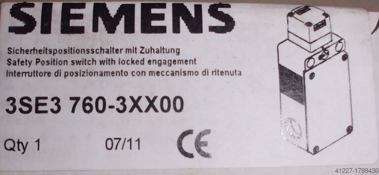 Safety switch Siemens 3SE3 760-3XX00