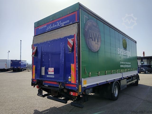 Flatbed truck with tarp RENAULT D12/280, LBW, TÜV 10/2025