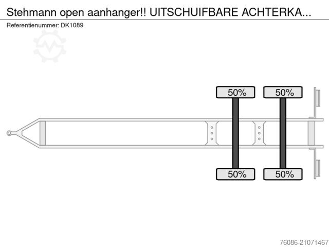 Plattformanhänger Stehmann open aanhanger!! UITSCHUIFBARE ACHTERKANT!!