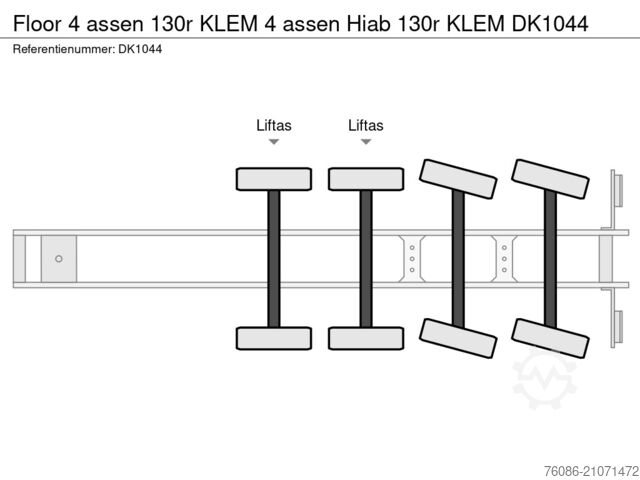 Open body Floor 4 assen  130r KLEM 4 assen Hiab 130r KLEM