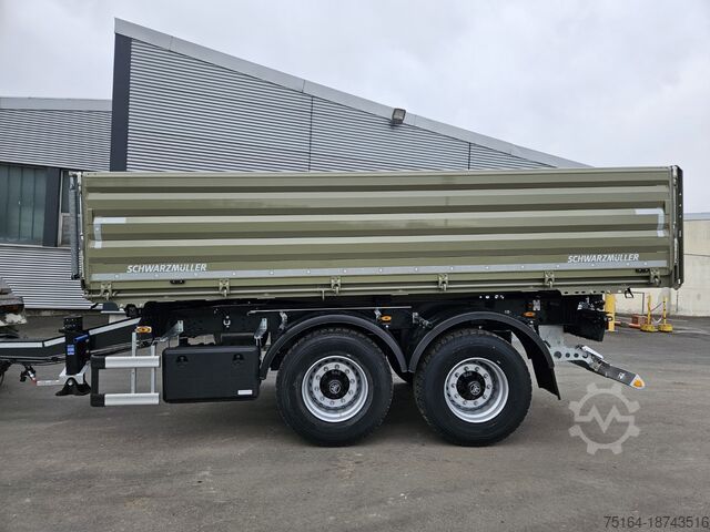 Dreiseitenkipper Anhänger Schwarzmüller Tandem-Kippanhänger bündig, Plane