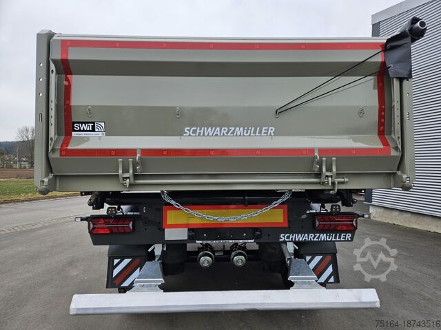 Dreiseitenkipper Anhänger Schwarzmüller Tandem-Kippanhänger bündig, Plane