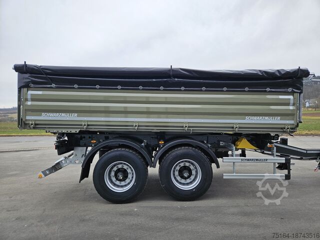Dreiseitenkipper Anhänger Schwarzmüller Tandem-Kippanhänger bündig, Plane