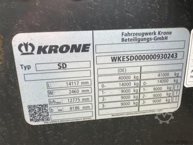 Semitrailer Krone TU70 45' chassis