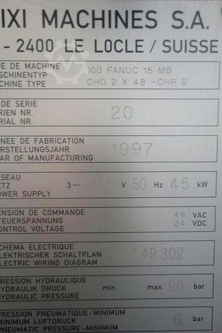 Horizontal machining center DIXI 100/CHO 2x48 - CHP 9