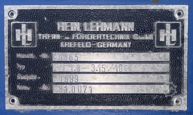Spannwellen Siebmaschine Hein Lehmann Liwell LF 1.0-3.15/10 ED