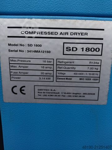Refrigeration dryer compressed air Drytec SD1800