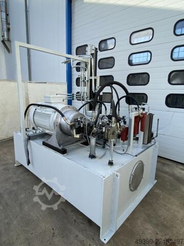 Hydraulikaggregat mit Hydraulikpumpe mit 3 Motoreinheiten bis 90 kW, bis 350 bar, Hydraulik Aggregat PARKER PV180, PV046, PV016, T6CC, AP180EM, A4ES0