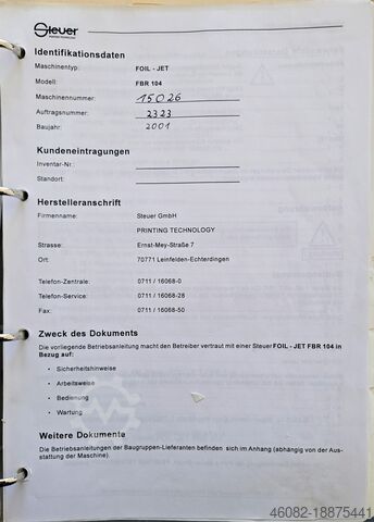 Hot stamping machine STEUER Foiljet FBR 104