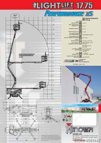 Caterpillar boom lift Hinowa Lightlift 17.75 Performance IIIS