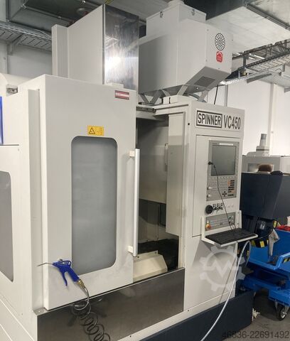 CNC machining center with HSK-A63 spindle taper / 15,000 rpm / internal coolant supply (IKZ) SPINNER VC 450