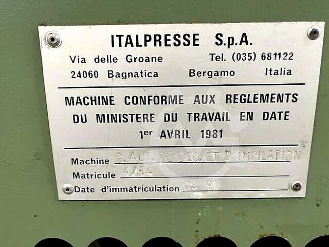 Furnierpresse Italpresse GB/13