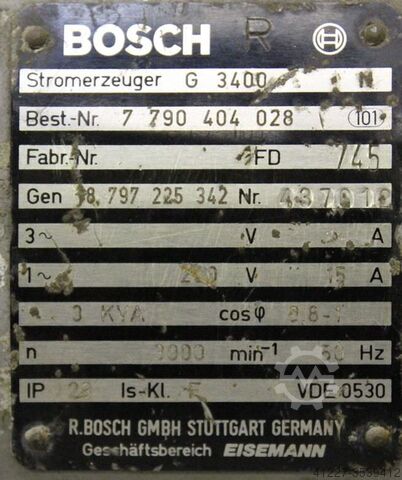 Power generator 3 kW Bosch G 3400 N