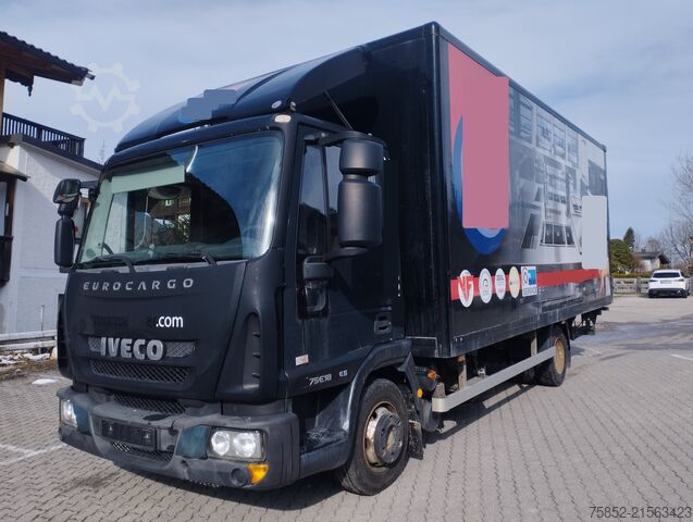 LKW mit Kofferaufbau Iveco ML 75E18 EUROCARGO Koffer Ladebordwand