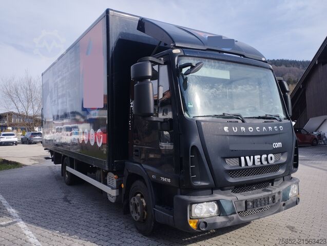 LKW mit Kofferaufbau Iveco ML 75E18 EUROCARGO Koffer Ladebordwand