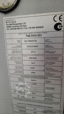 Chiller unit with chilled water storage tank M.T.A. S.p.A. TAE EVO 031