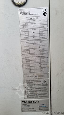 Chiller unit with chilled water storage tank M.T.A. S.p.A. TAE EVO 031