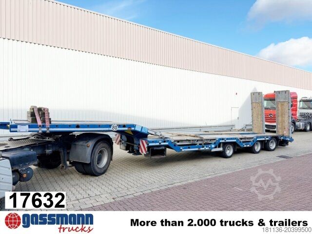 Tieflader-Sattelauflieger Fliegl SDS 420 T, Nachlauflenkachse, Verbr. auf 3m, hydr.