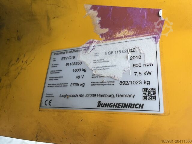 Reach Truck Jungheinrich ETVC16