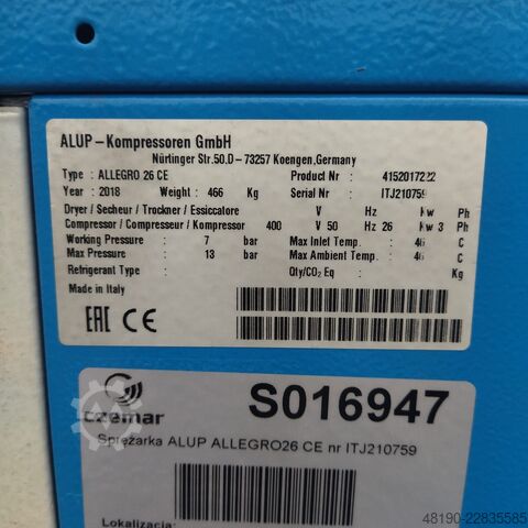 Screw compressor Alup ALLEGRO26 CE