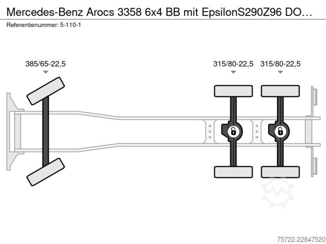 Holztransporter Mercedes-Benz Arocs 3358 6x4 BB mit EpsilonS290Z96 DOLL RATIO+