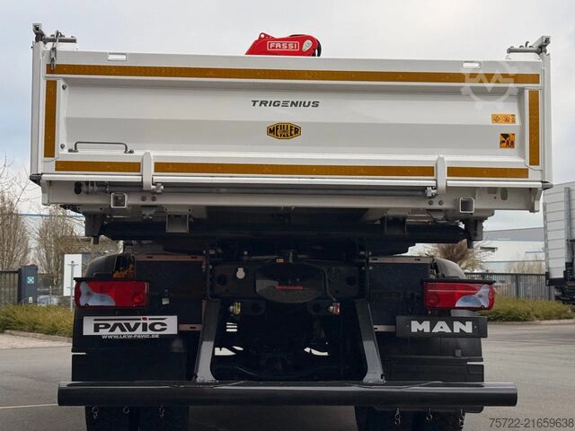 3-Seiten-Kipper MAN TGM 18.320 4x4 Meiller Trigenius FASSI F135