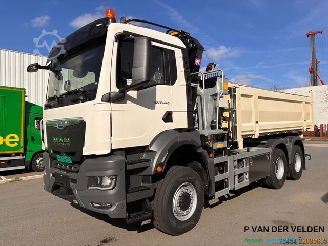 3-sided tipper MAN TGS 33.440 | 6x6 | Automaat | kraan | kipper |