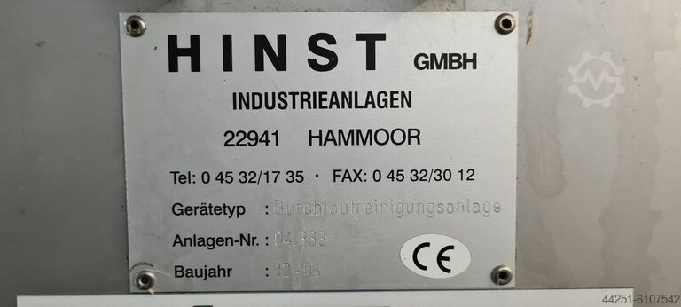 Continuous cleaning system Hinst Durchlaufreinigungsanlage