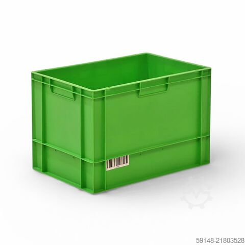 Used Euronorm stacking bins all walls closed, L: 600, W: 400, H: 400 (mm).  76ltr, L: 600, Kruizinga 98-607GB-PAL
