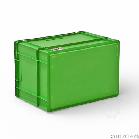 Used Euronorm stacking bins all walls closed, L: 600, W: 400, H: 400 (mm).  76ltr, L: 600, Kruizinga 98-607GB-PAL