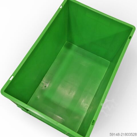 Used Euronorm stacking bins all walls closed, L: 600, W: 400, H: 400 (mm).  76ltr, L: 600, Kruizinga 98-607GB-PAL