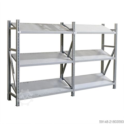 Used Static shelving rack 55 extension section, W: 1370, D: 560, H: 1640 (mm). , W: 1370, Kruizinga 98-631GB-AB