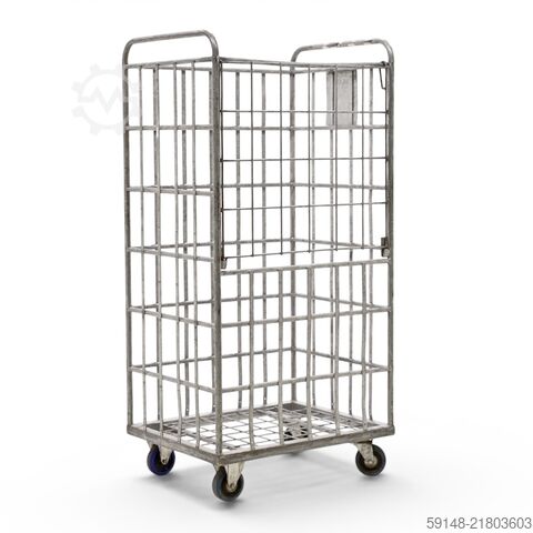 Used Laundry roll container 1 flap at 1 long side, L: 830, W: 650, H: 1700 (mm).  702ltr, Kruizinga 98-632GB