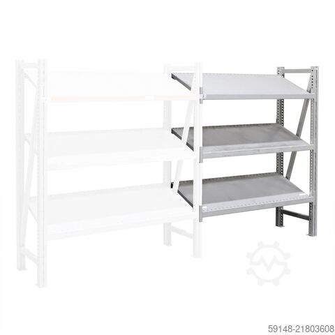 Used Static shelving rack 55 extension section, W: 1370, D: 560, H: 1580 (mm). , W: 1370, Kruizinga 98-632GB-AB