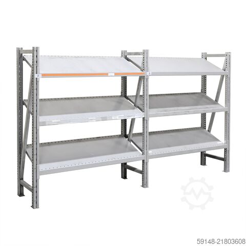 Used Static shelving rack 55 extension section, W: 1370, D: 560, H: 1580 (mm). , W: 1370, Kruizinga 98-632GB-AB