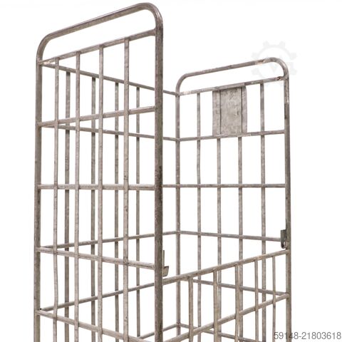 Used Laundry roll container 1 long side half open, L: 830, W: 650, H: 1700 (mm). 702ltr, Kruizinga 98-633GB