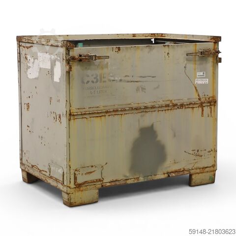 Used Stacking box steel fixed construction 1 flap at long side, L: 1230, W: 850, H: 1090 Kruizinga 98-644GB
