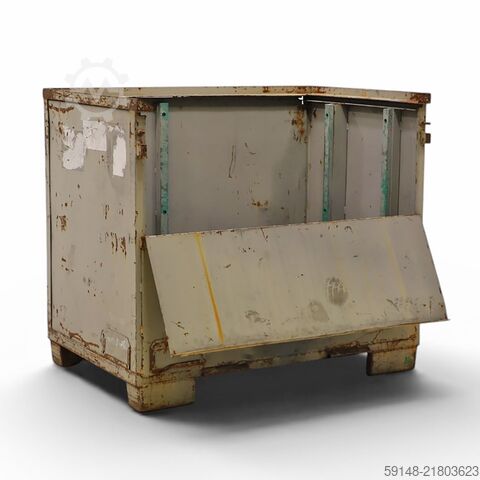 Used Stacking box steel fixed construction 1 flap at long side, L: 1230, W: 850, H: 1090 Kruizinga 98-644GB