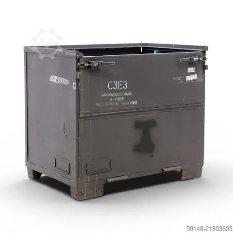 Used Stacking box steel fixed construction 1 flap at long side, L: 1230, W: 850, H: 1090 Kruizinga 98-644GB