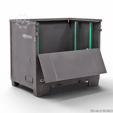 Used Stacking box steel fixed construction 1 flap at long side, L: 1230, W: 850, H: 1090 Kruizinga 98-644GB