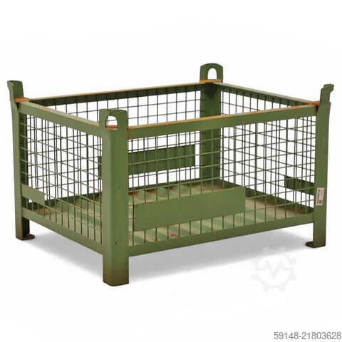 Used Mesh container fixed construction fixed construction stackable 4 sides, L: 1000, W: Kruizinga 98-652GB