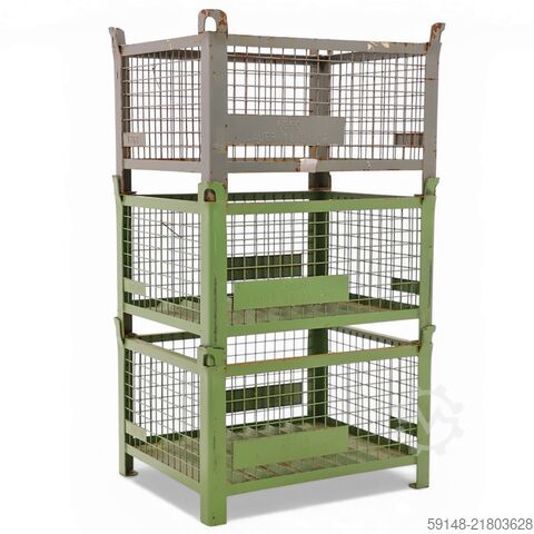 Used Mesh container fixed construction fixed construction stackable 4 sides, L: 1000, W: Kruizinga 98-652GB